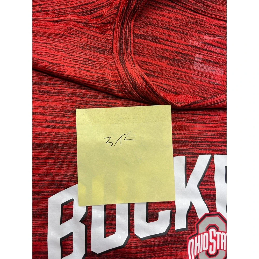 Nike Ohio State Buckeyes Dri-FIT Red Space‎ Dye T-Shirt Mens 3XL Heathered Tee